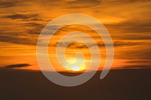 Dramatic blue sky and clouds at sunset or evening time.