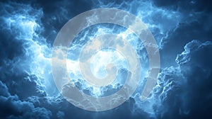 Dramatic Blue Storm Clouds and Bright Light