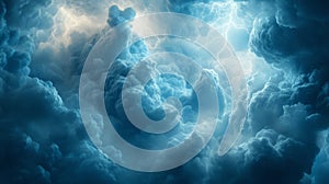 Dramatic Blue Storm Clouds and Lightning