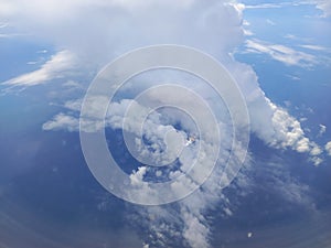 Dramatic and breathtaking view of a towering white cloud structure