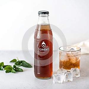 Iced Tea Torrent Isolated on White Background