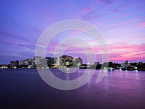 Dramatic cityscape twilight, Bangkok THAILAND