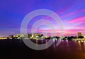 Dramatic cityscape twilight, Bangkok THAILAND