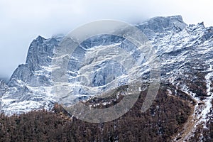 Dramatic Cloud-Covered Rocky Mountain Landscape