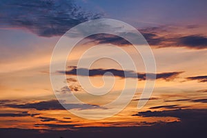 dramatic cloud formations at dusk. changing weather forecast