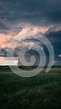 Dramatic clouds fill sky before impending storm