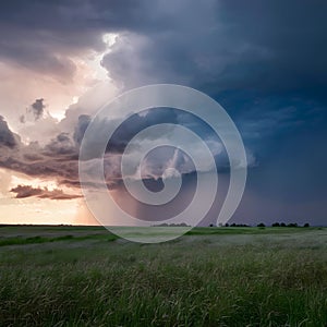 Dramatic clouds fill sky before impending storm