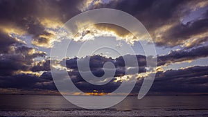 Dramatic Clouds Gathering over Sea