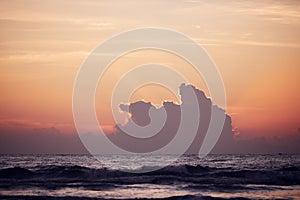 Dramatic clouds over horizon of Indian ocen