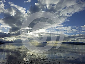 Dramatic clouds over Icy Straight in Southeast Alaska