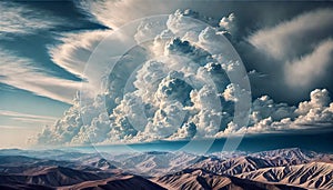 Dramatic Clouds Over Rugged Mountain Landscape