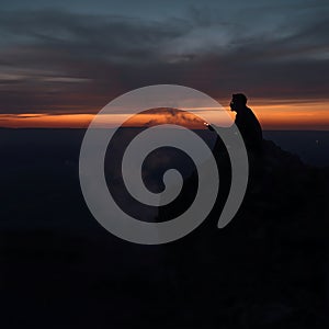 dramatic clouds and peacful mountain