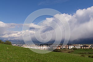 Dramatic clouds, rain in distance. Slovakia