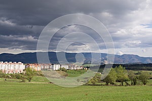 Dramatic clouds, rain in distance. Slovakia