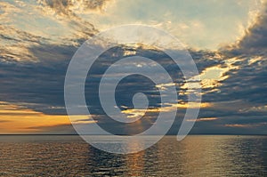 Dramatic Clouds At Sunset on a Great Lake