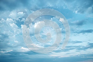 Dramatic clouds on teilight sky