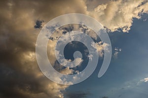 Dramatic Clouds under Blue sky