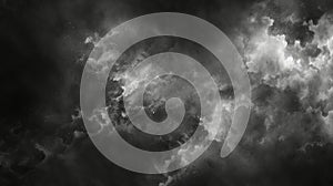 Dramatic Cloudscape: Black And White Sky Texture Background