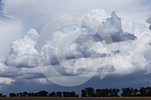 dramatic Cloudscape, blue sky with white clouds.