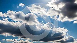 Blue Sky Clouds Dramatic Cloudscape with Sunlight