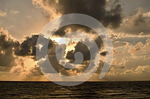 Dramatic cloudscape over sea