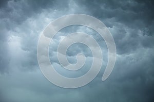 Dramatic cloudscape. Stormy clouds on the sky.