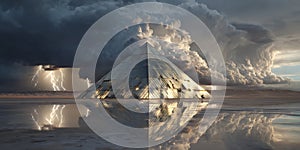 Dramatic Cloudscape Stunning Nature Photography with Lightning and Reflection