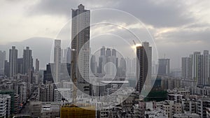 Dramatic cloudy sky time-lapse over Kowloon, Hong Kong