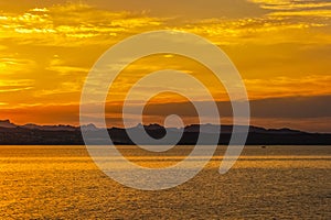 Dramatic and colorful landscape of the Lake Mead