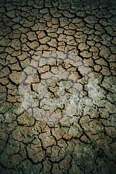 Dramatic concept cracked mud earth in drought africa famine global warming climate change