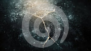 Dramatic contrast, a crack piercing the darkness Ã¢â¬' abstract texture and background design