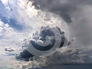 Dramatic cumulonimbus cloud after summer storm