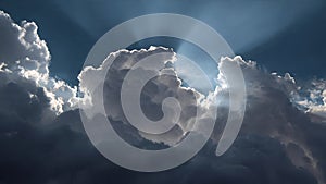 Dramatic Cumulus Clouds Silver Lining Backlit (ai generated)