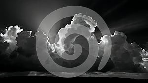 Dramatic Cumulus Clouds Silver Lining Backlit (ai generated)