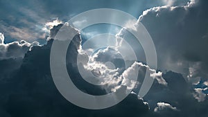 Dramatic Cumulus Clouds Silver Lining Backlit (ai generated)