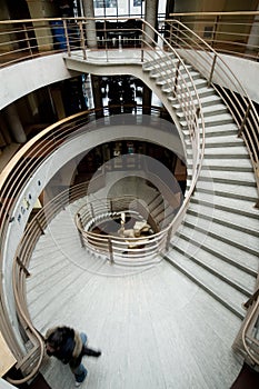 Dramatic curving staircase