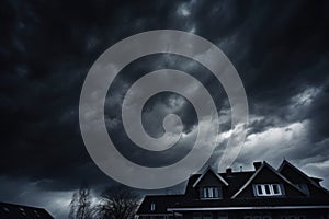 Dramatic dark grey sky for sky replacements with vibrant colors - background stock concepts