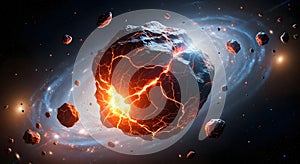 Shattered Planet in Space