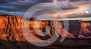 Dramatic Desert Landscape at Sunset - Generative Ai