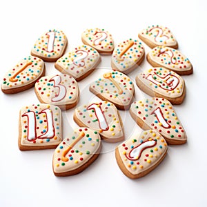 Dramatic Diagonal Happy Birthday Number Cookies
