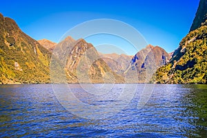 Dramatic Doubtful Sound landscape, South Island of New Zealand