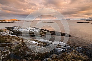 An dramatic early morning seascape photographed at sunrise