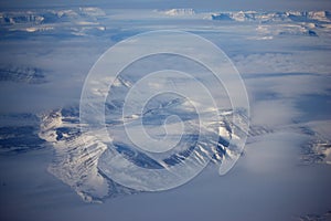 Dramatic East Greenland coastal winter landscape