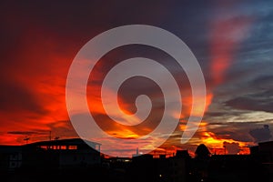 Dramatic evening cloudscape