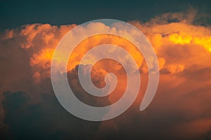 Dramatic evening sky and clouds at sunset