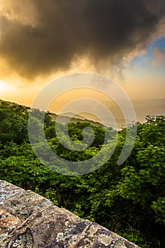 Dramatic evening view of the Blue Ridge Mountains from the Blue