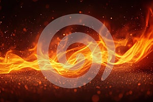 A dramatic fire on a black background, intense and artistic, design theme.