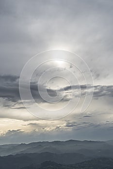 Dramatic gloomy sky with thunderclouds