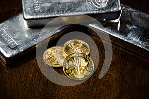 Dramatic Gold Coins & Silver Bars