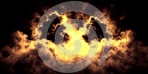 Dramatic Golden Dark Cloudscape Smoke Haze Background Texture